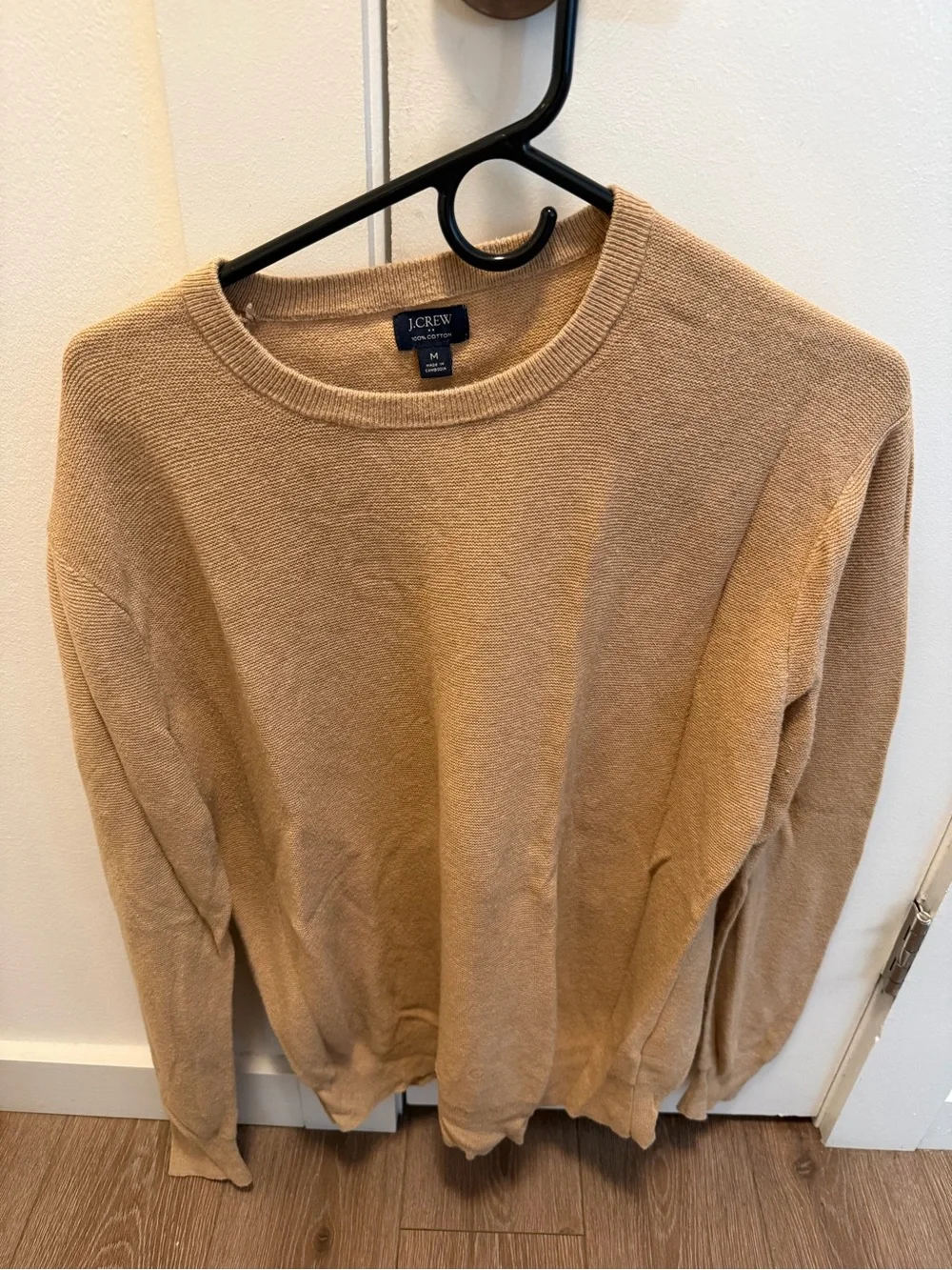 J. Crew Men's Camel/Tan Cotton Crewneck Sweater